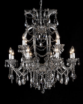 12 Light Smoke Crystal Chandelier   The Horchow Collection