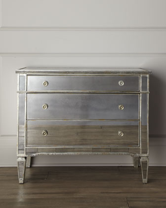 Amelie Mirrored Hall Chest   The Horchow Collection