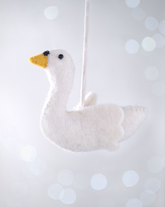 Arcadia Home Artisan Swan Christmas Ornament   The Horchow 