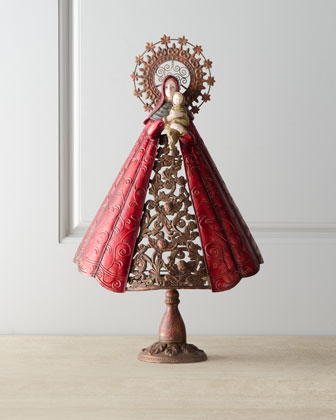 Bordeaux Madonna & Child Pillar Holder   The Horchow Collection