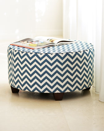 Chevron Ottoman   The Horchow Collection