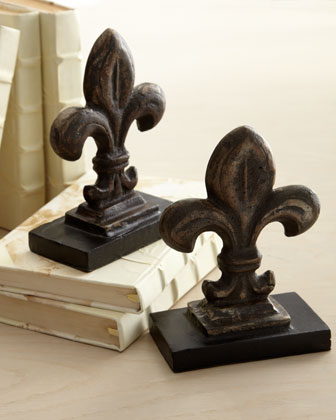 Fleur de Lis Bookends   The Horchow Collection