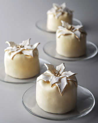 Four Mini Poinsettia Cheesecakes   The Horchow Collection