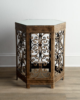 Hex Scroll Side Table   The Horchow Collection