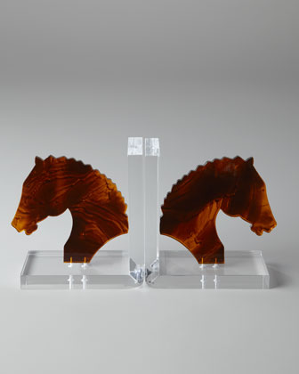 Horse Head Bookends   The Horchow Collection