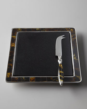 Lauren Ralph Lauren Tortoise Cheeseboard and Knife   The Horchow 