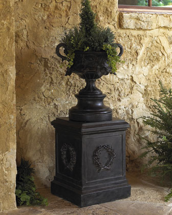 Leaf Urn & Laurel Pedestal   The Horchow Collection