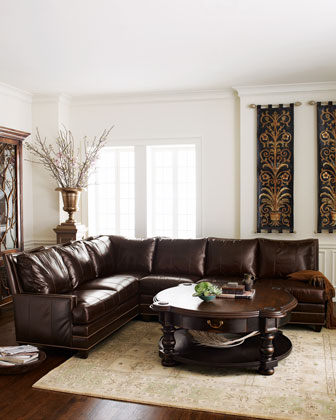 Leather Sectional Sofa   The Horchow Collection