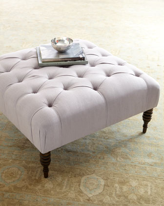 Nancy Tufted Ottoman   The Horchow Collection