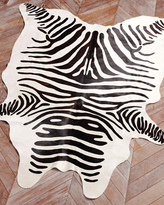 Zebra Hide Rug   The Horchow Collection