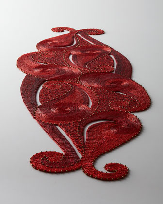 Zia Beaded Table Runner   The Horchow Collection